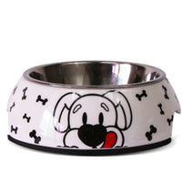 HKM-4079933 Stainless Steel Pet Bowl Set with Melamine Base for Dogs and Cats in Assorted Designs