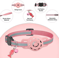 HKM-4081725 Pet Tracker Protective Case with Adjustable Neck Collar in Pink and Sky Blue