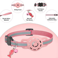 HKM-4081725 Pet Tracker Protective Case with Adjustable Neck Collar in Pink and Sky Blue