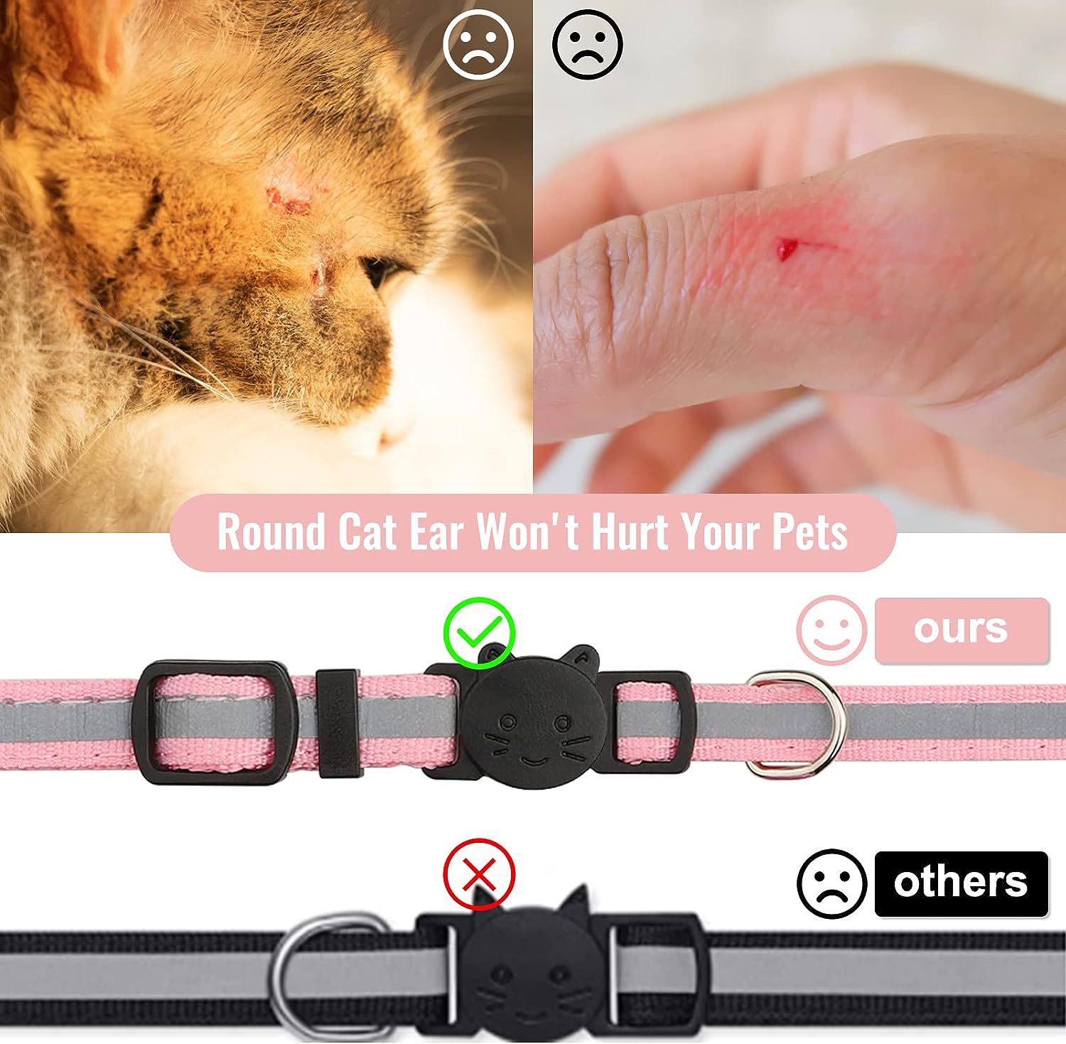 HKM-4081725 Pet Tracker Protective Case with Adjustable Neck Collar in Pink and Sky Blue