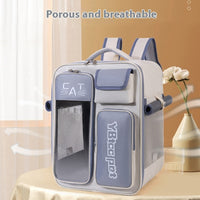 HKM-4081981 Portable Cat Backpack, Large Capacity, Anti-Stress Design, Breathable Canvas, Four Seasons Use