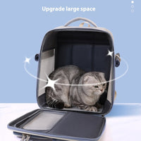 HKM-4081981 Portable Cat Backpack, Large Capacity, Anti-Stress Design, Breathable Canvas, Four Seasons Use