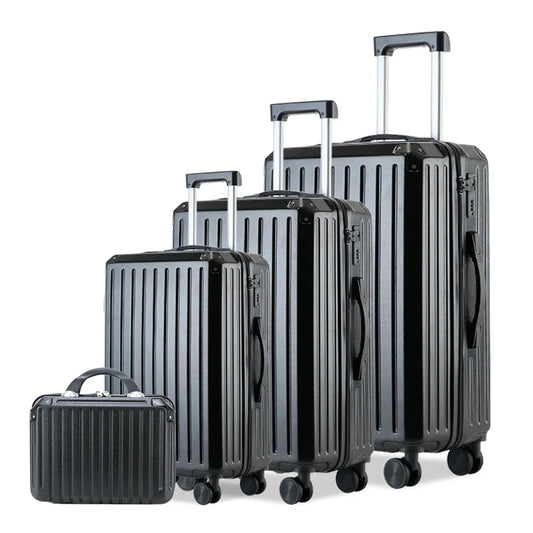 HKM-408211 4-Piece Travel Luggage Set with Antilock Brake System - Medium Suitcases in Matching Design