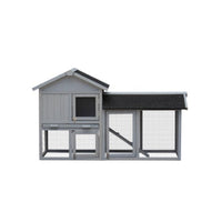 HKM-4083389 Outdoor Rabbit Hutch with Large Run Space and No Leak Tray for Small Animals
