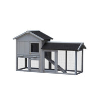 HKM-4083389 Outdoor Rabbit Hutch with Large Run Space and No Leak Tray for Small Animals