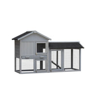 HKM-4083389 Outdoor Rabbit Hutch with Large Run Space and No Leak Tray for Small Animals