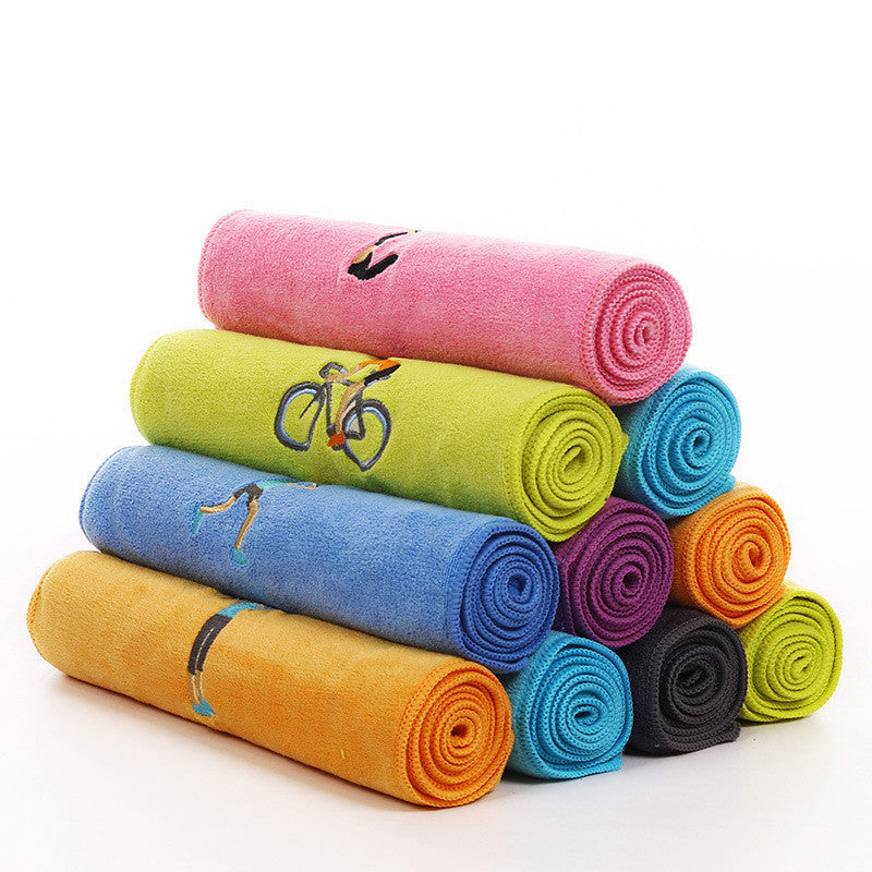 HKM-408403 Embroidered Microfiber Sports Towel - Quick-Dry, Lightweight and Highly Absorbent, 30x100 cm