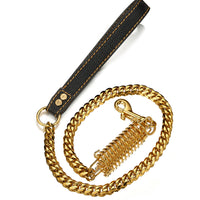 HKM-4085309 Stainless Steel Dog Spring Traction Rope - 15mm Wide, 120CM Long, Rust-Resistant and Comfortable