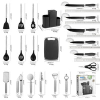 HKM-408531 Innovative Silicone Kitchen Utensils and Knife Set for Versatile Cooking