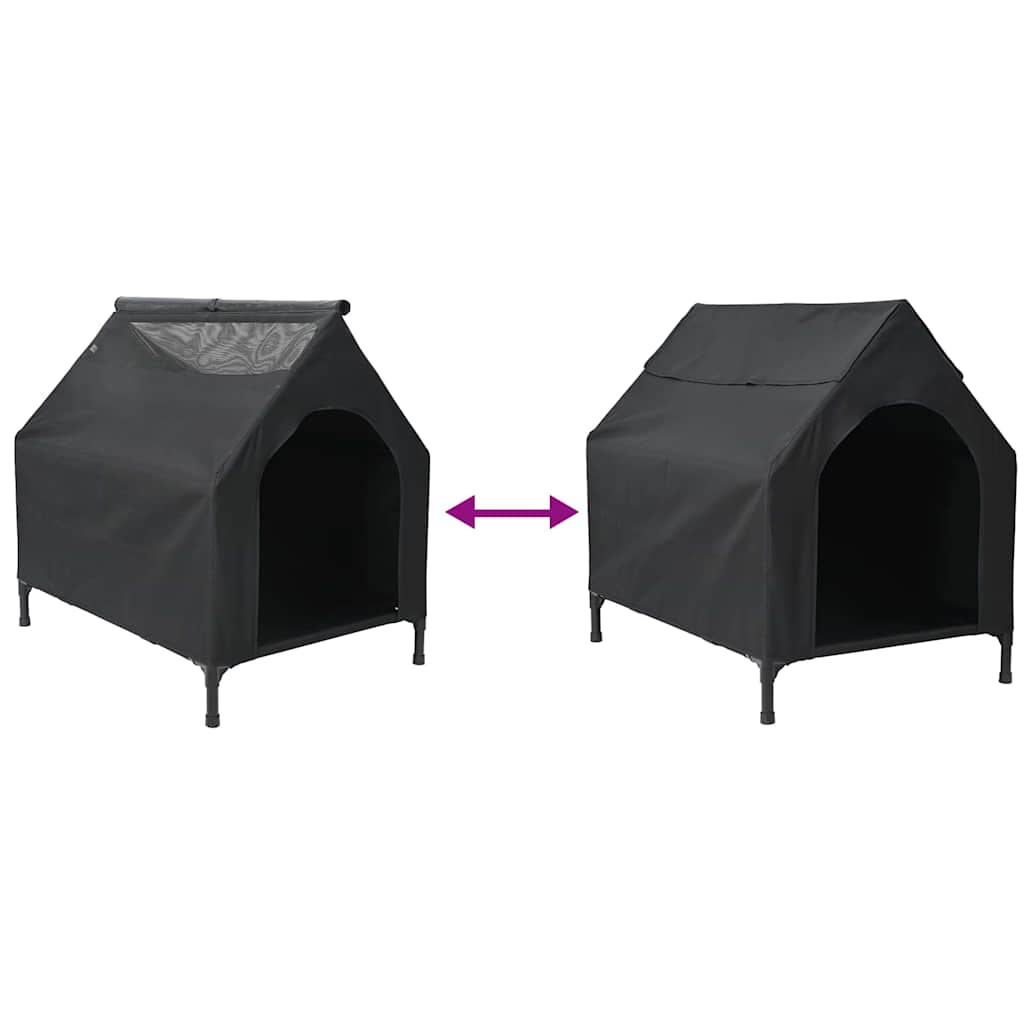 HKM-4085565 Weatherproof Black Oxford Dog House - Spacious Indoor/Outdoor Retreat for Pets