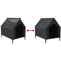 HKM-4085565 Weatherproof Black Oxford Dog House - Spacious Indoor/Outdoor Retreat for Pets