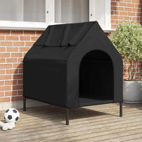 HKM-4085565 Weatherproof Black Oxford Dog House - Spacious Indoor/Outdoor Retreat for Pets