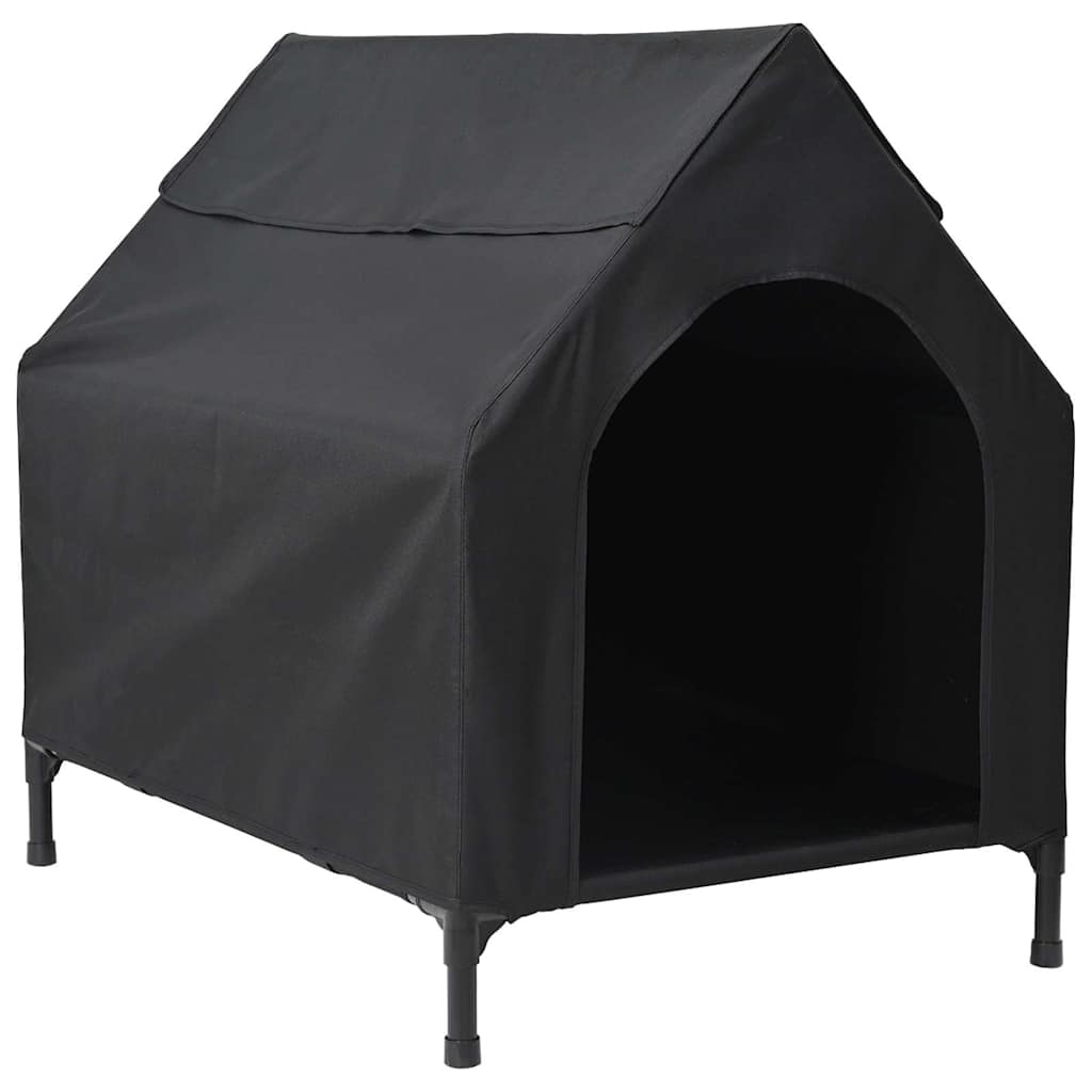 HKM-4085565 Weatherproof Black Oxford Dog House - Spacious Indoor/Outdoor Retreat for Pets