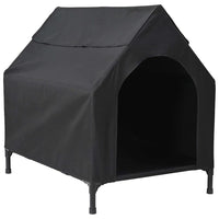 HKM-4085565 Weatherproof Black Oxford Dog House - Spacious Indoor/Outdoor Retreat for Pets
