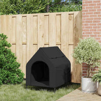 HKM-4085565 Weatherproof Black Oxford Dog House - Spacious Indoor/Outdoor Retreat for Pets