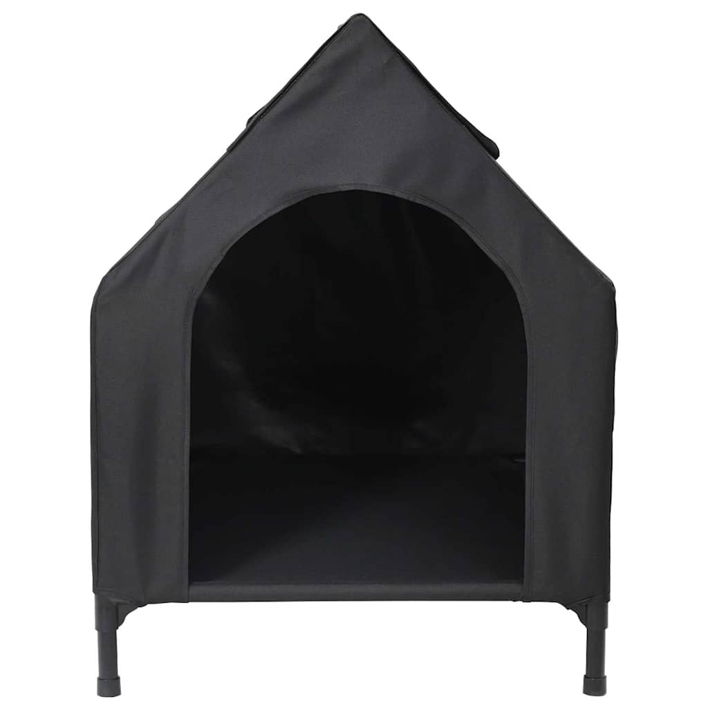 HKM-4085565 Weatherproof Black Oxford Dog House - Spacious Indoor/Outdoor Retreat for Pets