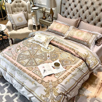 HKM-408595 Digital Printed Cotton Fitted Sheet Bedding Set in Multiple Styles and Sizes