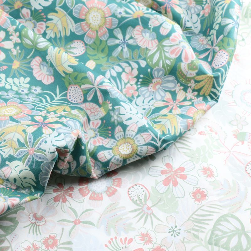 HKM-408659 Spring Colors Flower Pattern Cotton Fabric, 235cm x 50cm, 100% Cotton, Pastoral Design