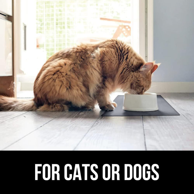 HKM-4087357 Silicone Anti-Spill Placemat for Pets - Non-Slip, Available in Gray and Black, Multiple Sizes