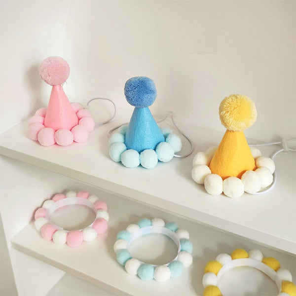 HKM-4088125 Pet Birthday Hat for Small Cats and Dogs - Cute Decoration Photo Prop