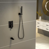 HKM-408851 Concealed Wall-Mounted Shower System with 10/12 Inch Stainless Steel Shower Head and Handshower