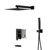 HKM-408851 Concealed Wall-Mounted Shower System with 10/12 Inch Stainless Steel Shower Head and Handshower