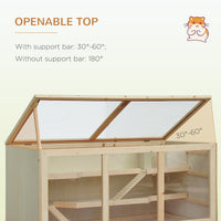 HKM-4089149 Extra Large 45" Wooden Hamster Cage with Multi-Tier Levels, Opening Roof, and PVC Window for Small Animals