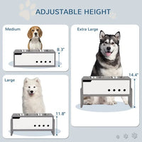 HKM-4089277 Adjustable Elevated Dog Bowl Stand with Slow Feeder Mat for Medium to Extra Large Dogs