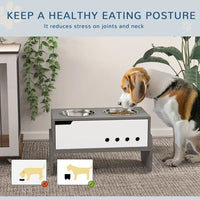 HKM-4089277 Adjustable Elevated Dog Bowl Stand with Slow Feeder Mat for Medium to Extra Large Dogs