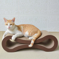 HKM-408979 Fashionable Corrugated Cat Scratch Board - Pillow Design in Coffee, Wood, and Leopard Colors