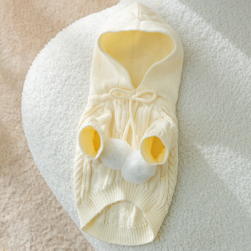 HKM-4090045 Cozy Rabbit Sweater for Small Puppies - Lightweight Casual Pet Clothing