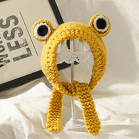 HKM-4090301 Hand Knitted Wool Dog Hat in Yellow - Free Size for Added Warmth