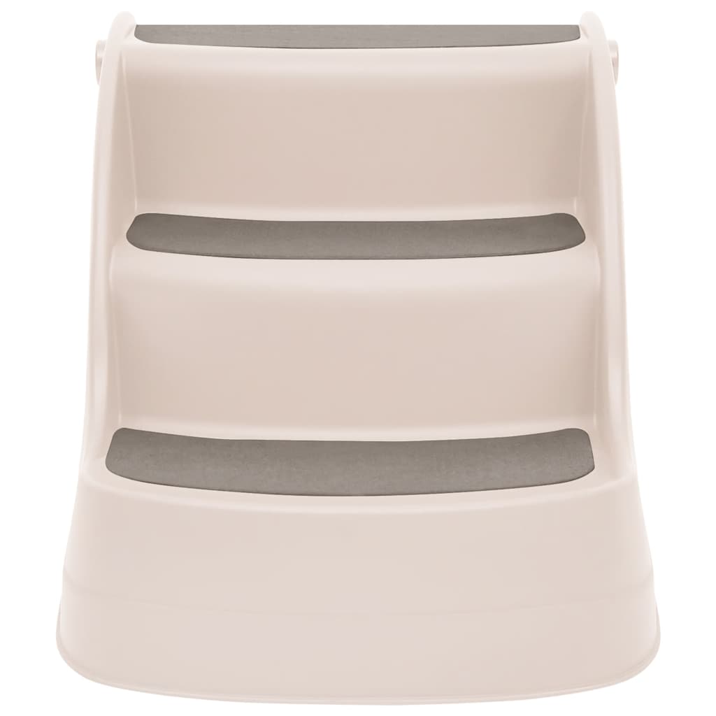 HKM-4090557 Cream 3-Step Foldable Dog Staircase for Easy Access to Cars and Sofas