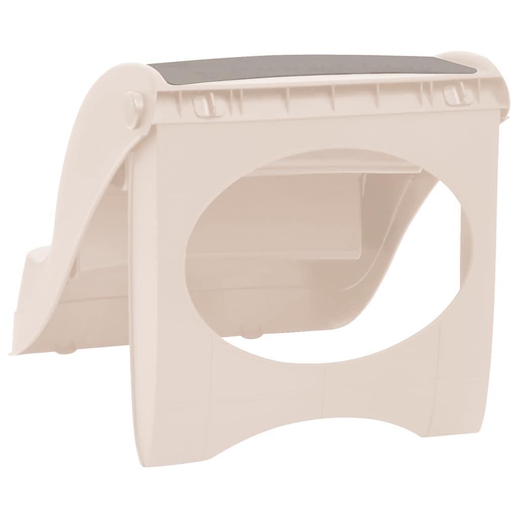 HKM-4090557 Cream 3-Step Foldable Dog Staircase for Easy Access to Cars and Sofas