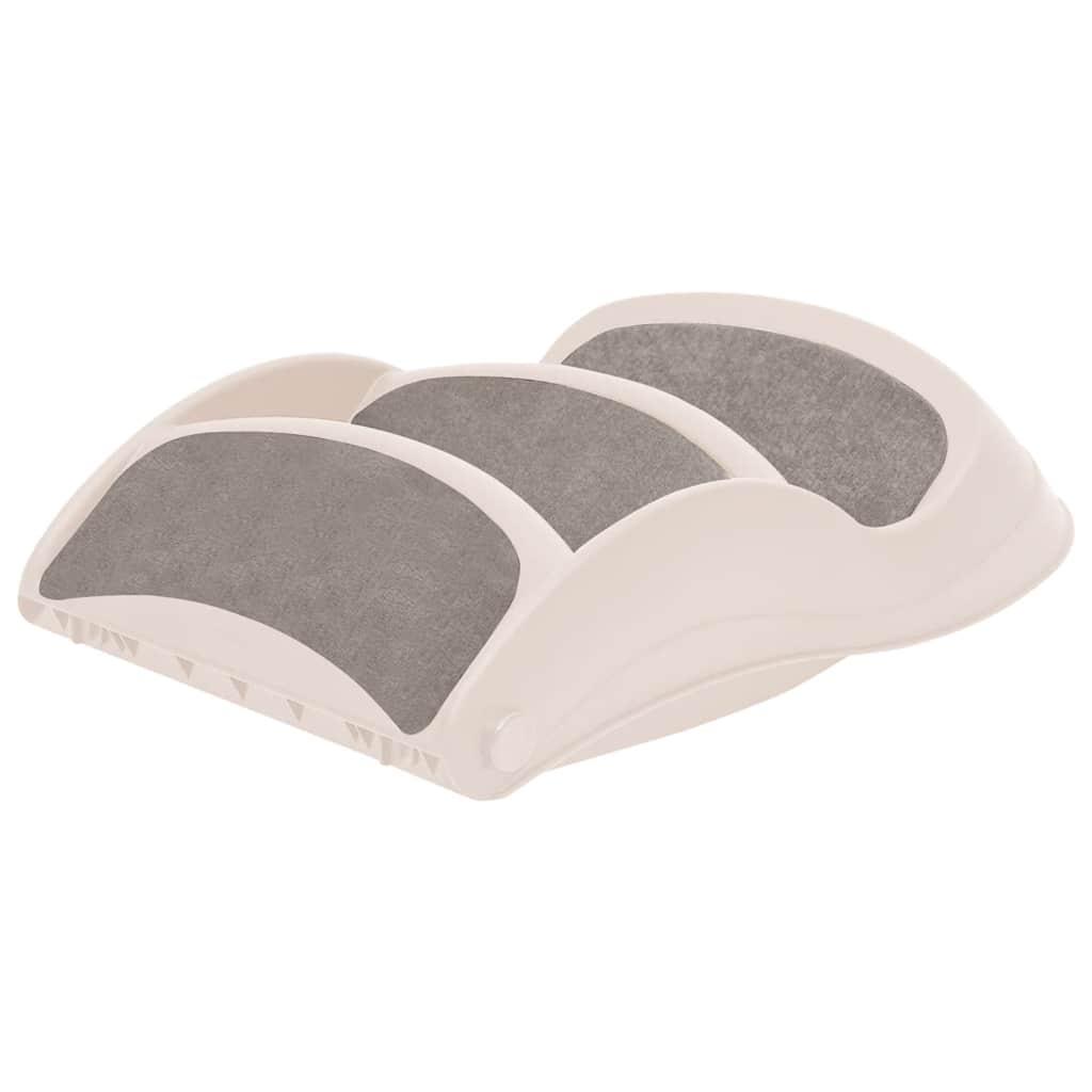 HKM-4090557 Cream 3-Step Foldable Dog Staircase for Easy Access to Cars and Sofas