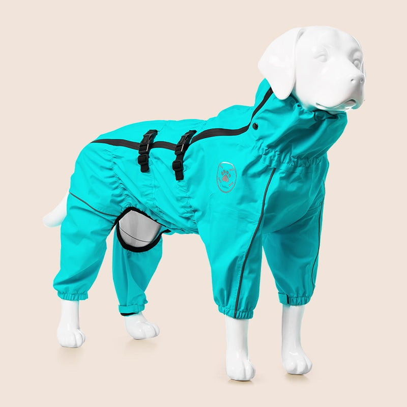 HKM-4091069 Waterproof Breathable Jacket for Medium to Large Dogs - Casual Pet Raincoat in Multiple Colors