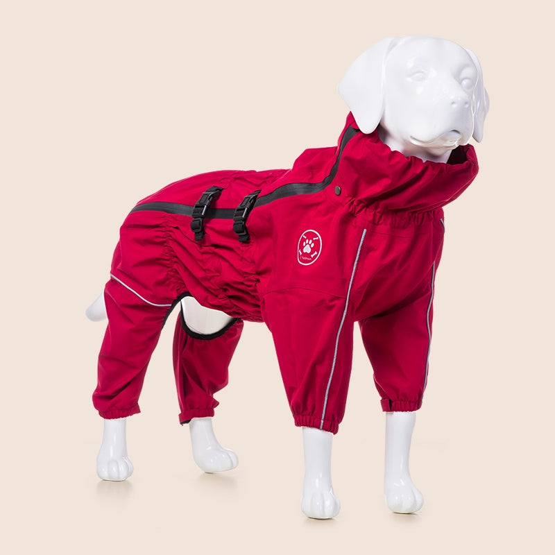 HKM-4091069 Waterproof Breathable Jacket for Medium to Large Dogs - Casual Pet Raincoat in Multiple Colors