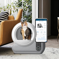 HKM-409107 100L Eco-Friendly Automatic Self-Cleaning Cat Litter Box with Odor Control and App Monitoring