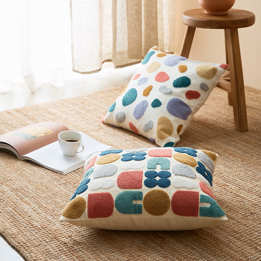 HKM-409107 Cotton Embroidered Cushion Cover for Home and Office Use