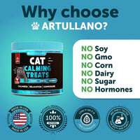 HKM-4091325 Calming Hemp Treats for Cats with Melatonin – Stress and Anxiety Relief Chews for Relaxation
