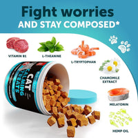 HKM-4091325 Calming Hemp Treats for Cats with Melatonin – Stress and Anxiety Relief Chews for Relaxation