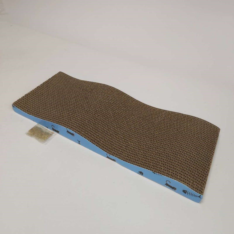 HKM-4091453 Medium Wavy Cat Scratching Post with Grab Plate for Interactive Play