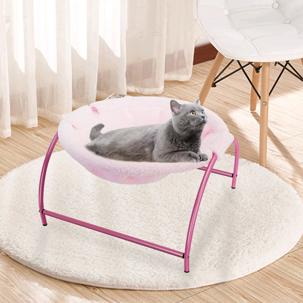 HKM-4092861 Cat Hammock Bed for Deep Sleep – Comfortable Hanging Basket with Washable Plush Cover and Iron Frame