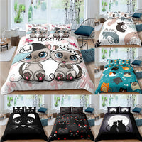 HKM-409299 3-Piece 3D Digital Print Cartoon Quilt Cover Set with Pillowcases for Kids
