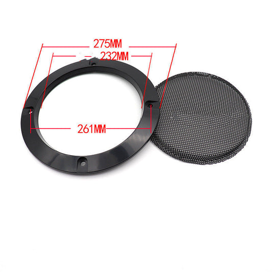 HKM-409299 Car Subwoofer Speaker Protective Cover - 2" to 10" Sizes, Metal and ABS Construction, Black Finish