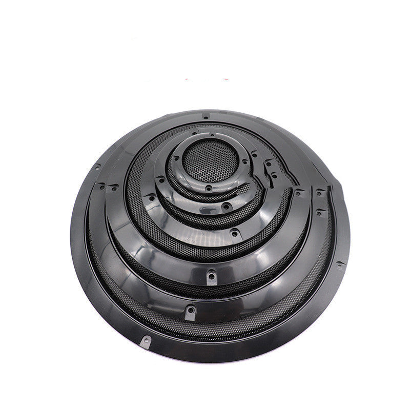 HKM-409299 Car Subwoofer Speaker Protective Cover - 2" to 10" Sizes, Metal and ABS Construction, Black Finish