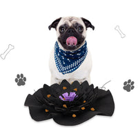 HKM-409299 Halloween-Themed Sniffing Pad for Dogs - Black Felt Cloth, Reduces Anxiety and Encourages Patience