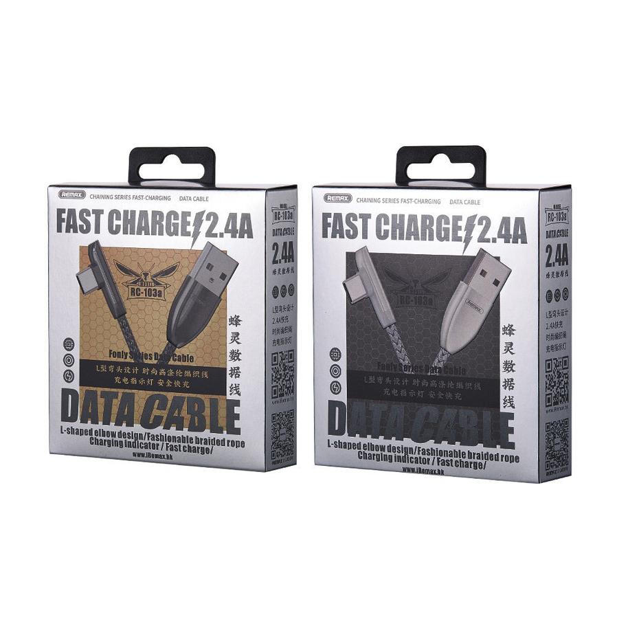 HKM-409363 Braided Elbow 8PIN to Type-C Data Cable - 1m Length, Black/Silver Options