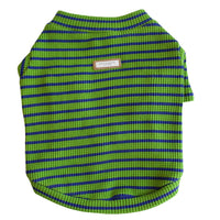 HKM-4095421 Casual Waffle Stretch Stripe Pet Clothes for Dogs - Two-Piece Set, Green, Various Sizes