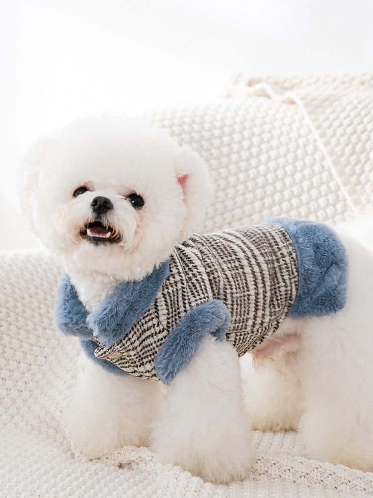 HKM-4095677 Thickened Cotton Pet Clothes for Autumn and Winter – Casual Red Style in Various Sizes